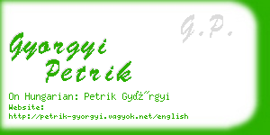 gyorgyi petrik business card